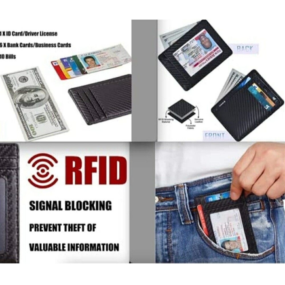 Montableu Credit Card Holder Slim Wallet for Men Black - Stylish Luxurious - NEW - Picture 3 of 4